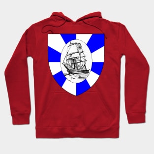 boat on blue emblem Hoodie